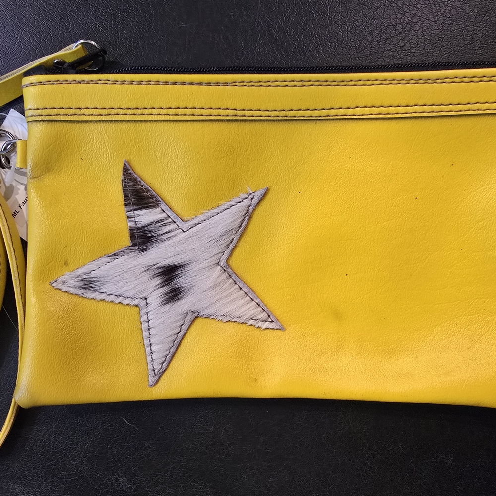 Yellow Star Clutch Bag